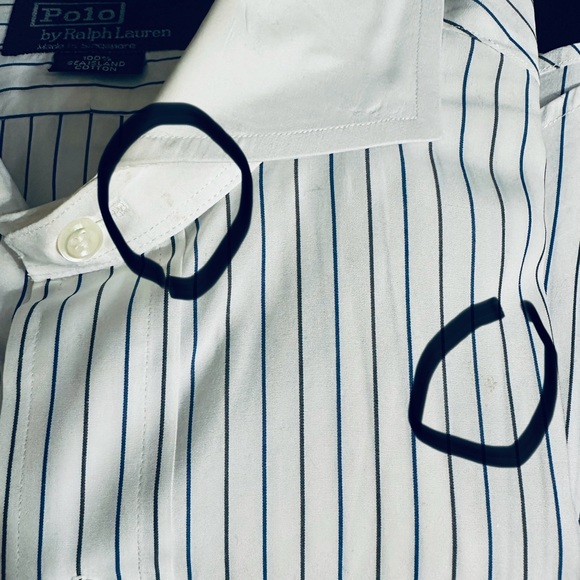 Ralph Lauren Purple Label Men’s Shirt French Cuff Cutaway White Pinstripe 15.5 L - Picture 7 of 9